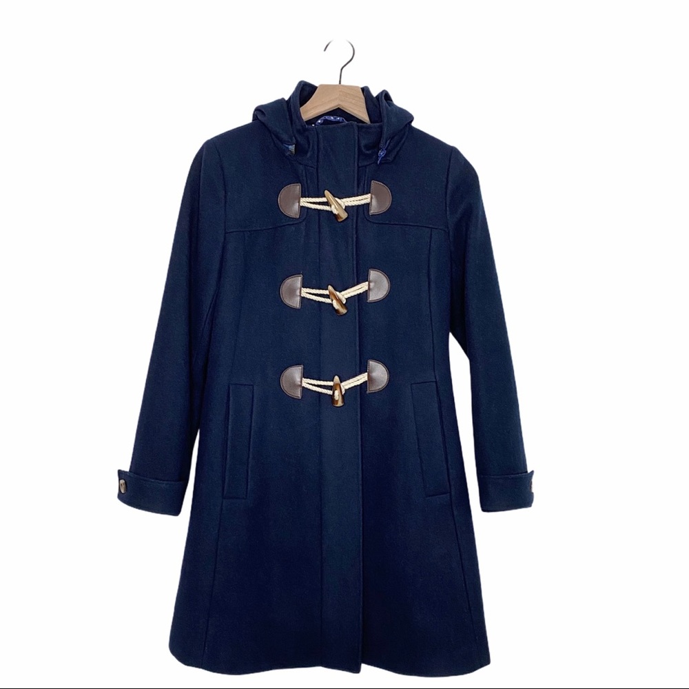 SOLD - MOMO MATERNITY Coat Small Wool Blend Navy Blue - Picture 16 of 16